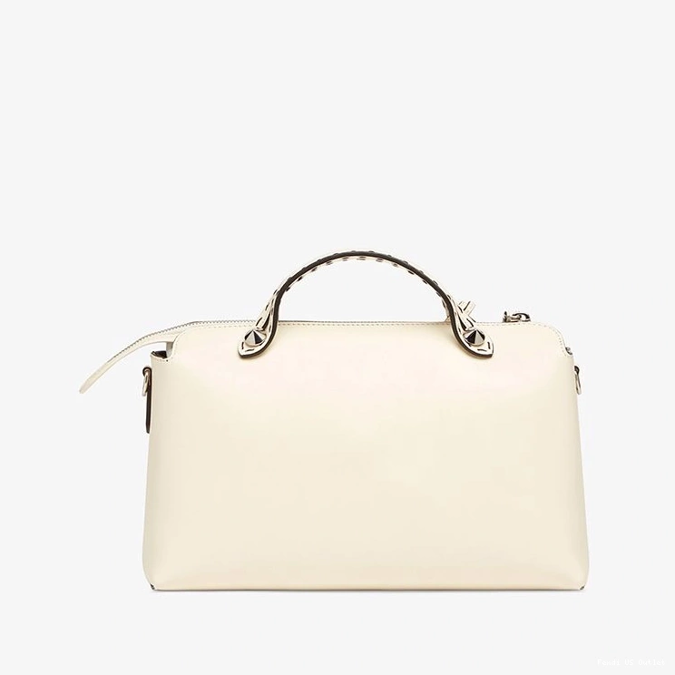 Affordable HOT Calf Bag Leather Medium In Way ROMA Logo White By Fendi The Boston 0711